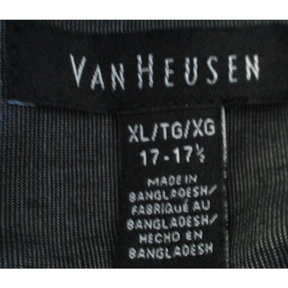 Van Heusen Men's Blue Checked Long Sleeve Button Down Shirt Size XL(17-17.5) - Picture 7 of 8